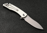 CMB Made Knives Blaze Linerlock White G10 Folding D2 Steel Pocket Knife 06S