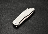 CMB Made Knives Blaze Linerlock White G10 Folding D2 Steel Pocket Knife 06S
