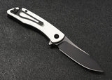 CMB Made Knives Blaze Linerlock White G10 Folding 2-Tone D2 Pocket Knife 06W