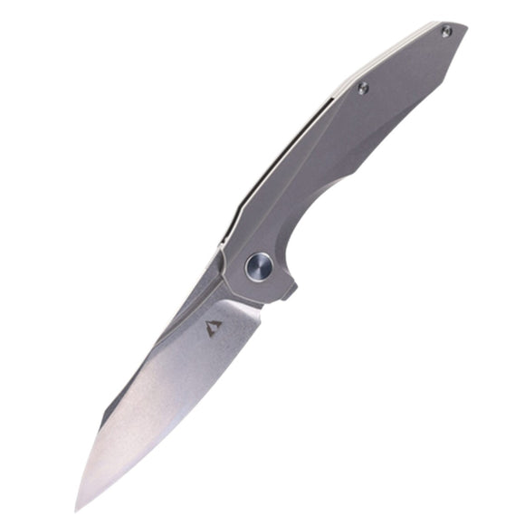CMB Made Knives Dagon Pocket Knife Framelock Gray Titanium Folding M390 11S