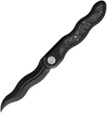 CMB Made Knives Kawanonagare Framelock Black Titanium & CF Folding Knife 13BS