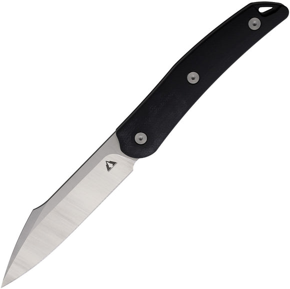 CMB Made Knives Kisame Black G10 Satin 14C28N Fixed Blade Knife w/ Sheath FB01C