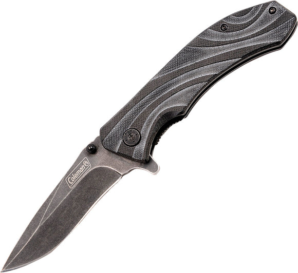 Coleman Linerlock Black G10 Folding Stainless Drop Point Pocket Knife N1007
