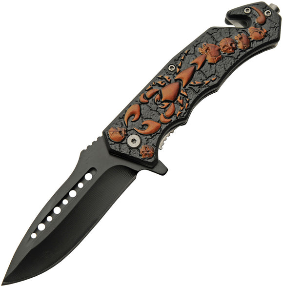 Rite Edge Scorpion Linerlock Orange A/O ABS Folding Pocket Knife 300563