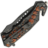 Rite Edge Scorpion Linerlock Orange A/O ABS Folding Pocket Knife 300563