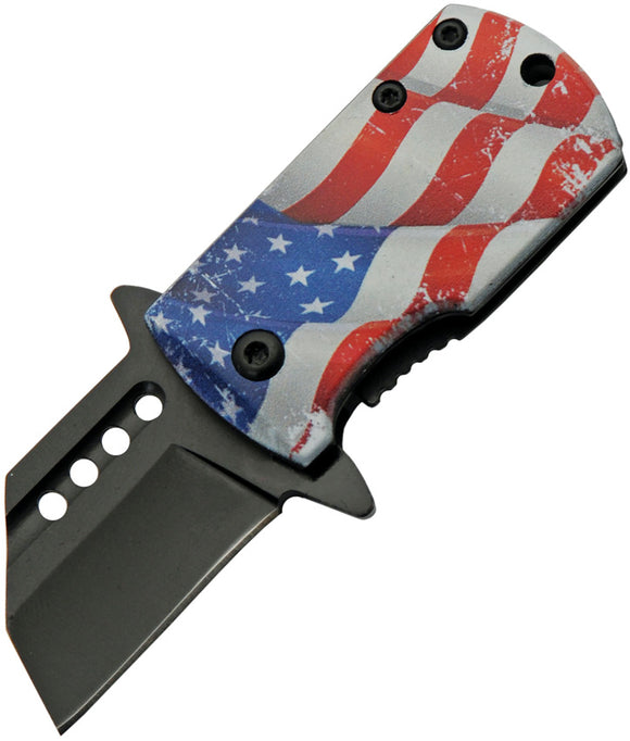 Rite Edge Money Clip Framelock A/O Flag Aluminum Folding Pocket Knife 300590US