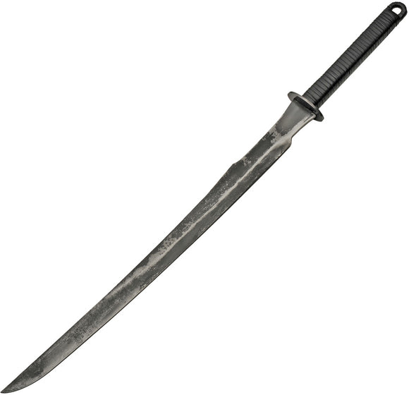 Cyber Sabre Sword Black Leather Wrapped Manganese Blade w/ Belt Sheath 926979