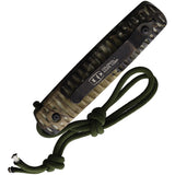 Colonial Automatic Ranger Knife Button Lock Camo Partial Serrated Stainless Blade 115