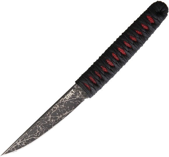 CRKT Obake Red and Black Rayskin Handle with TiNi Fixed blade Neck Knife 2367r