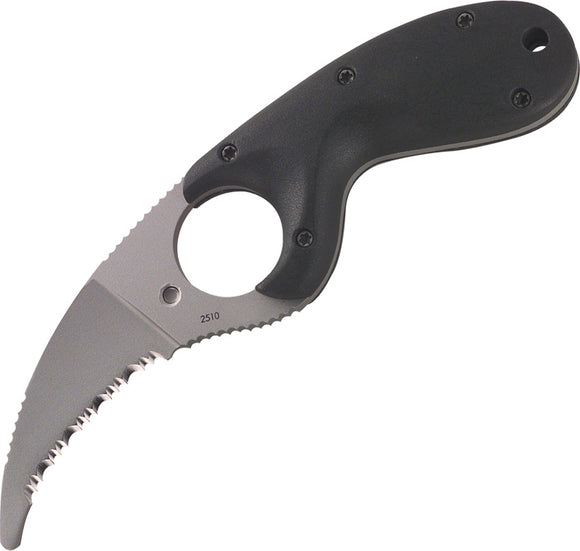 CRKT Bear Claw Fixed Stainless Drop Blade Black Zytel Handle Knife with Sheath 2510