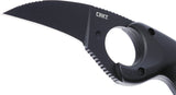 CRKT Bear Claw Black GRN AUS-8 Hawkbill Fixed Blade Knife w/ Sheath 2516K