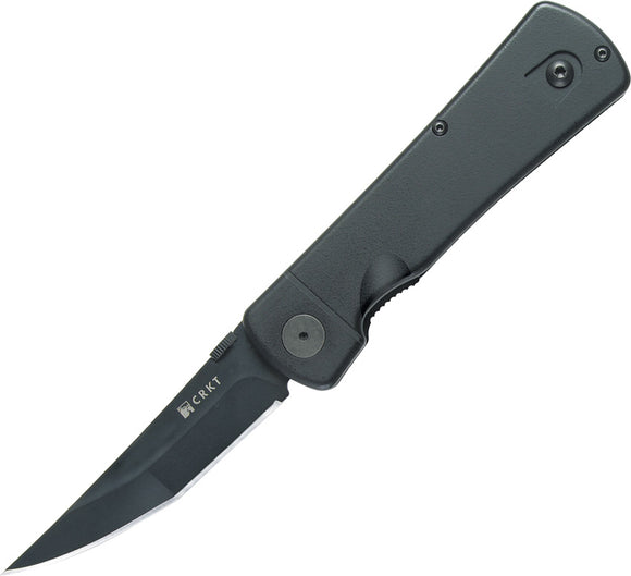 Columbia River CRKT Tactical Black Assisted Hissatsu Plain Folder Knife 2903