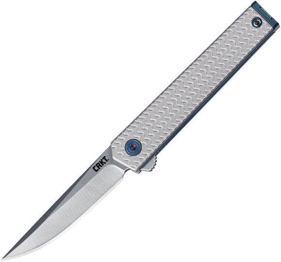 CRKT CEO Microflipper Linerlock Gray Aluminum Folding 12C27 Sandvik Knife 7081