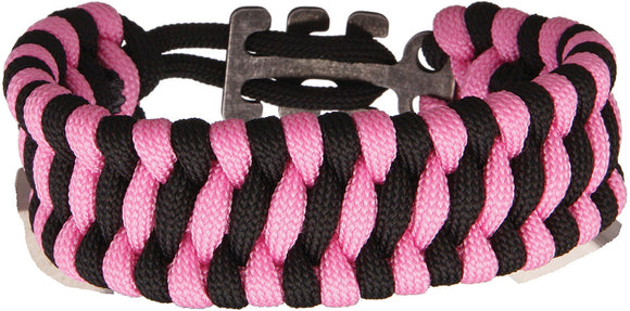 CRKT Metal Hook Pink & Black Double Weave Adjustable Paracord Bracelet 9400PK