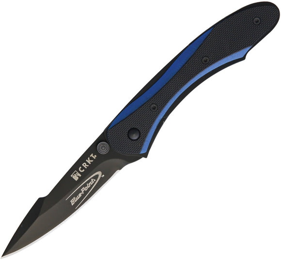 CRKT Blue Point Outburst Badger Black Folding Harpoon Pocket Knife KBP21