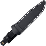 Cold Steel Trail Master Bowie Black Smooth Carbon Steel Fixed Blade Bowie Knife 16DT