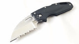 Cold Steel Tuff Lite Folding Blade Serrated Black Handle Utility 3 3/4" Pocket Neck Knife 20LTS