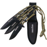 Cold Steel Orange & Green Wrapped Stainless 3pc Throwing Knives Set TH44KVD3PK