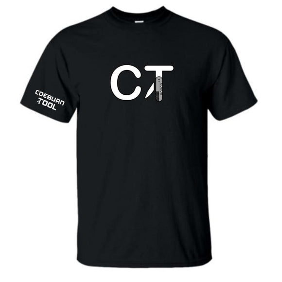 Coeburn Tool Big Lettermark Logo Black Short Sleeve T-Shirt w/ Coeburn Tool Sleeve L