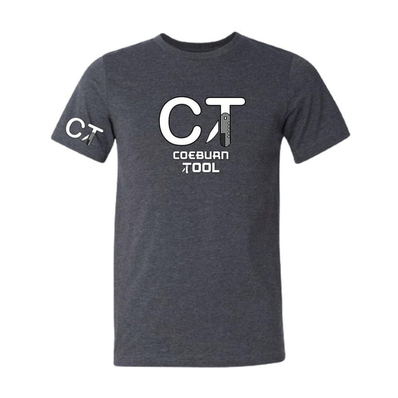 Coeburn Tool Full Logo Dark Heather Gray Short Sleeve T-Shirt w/ CT Logo Sleeve XL