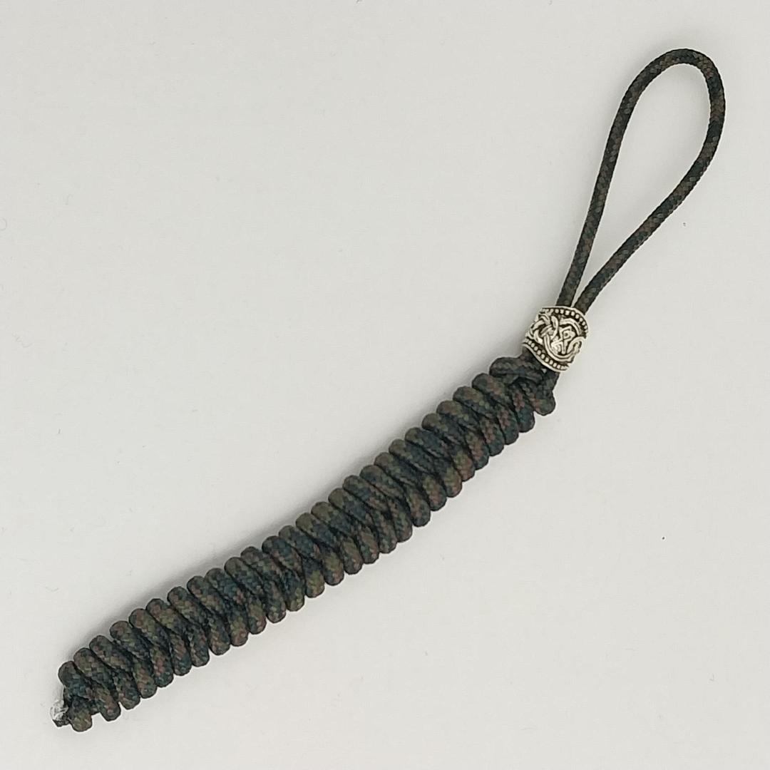 Coeburn Tool Camo Fishtail Knot Paracord Lanyard w/ Viking Bead