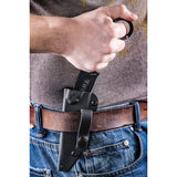 TOPS CUT Combat Utility Tool Steel Fixed Drop Blade Black Knife w/ Sheath