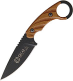 TOPS Cut Combat Utility Tool Fixed Black Blade Tan Micarta Handle Knife
