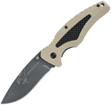 Defcon 5 Bravo Linerlock A/O Tan GFN/Carbon Fiber Folding 8Cr13MoV Knife K002