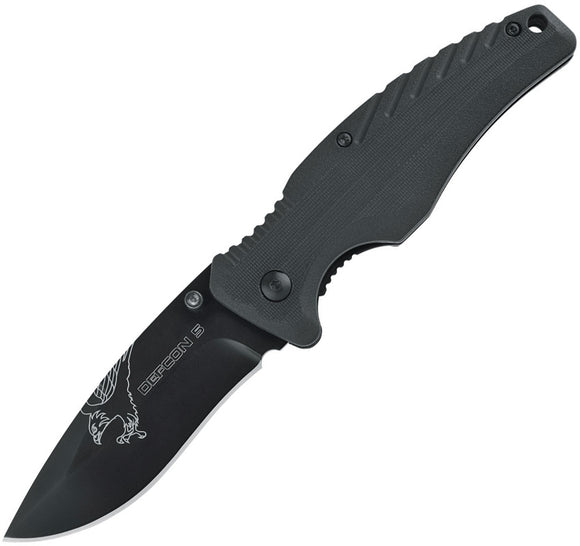 Defcon 5 Lima Linerlock A/O Black GFN Folding 8Cr13MoV Pocket Knife 012
