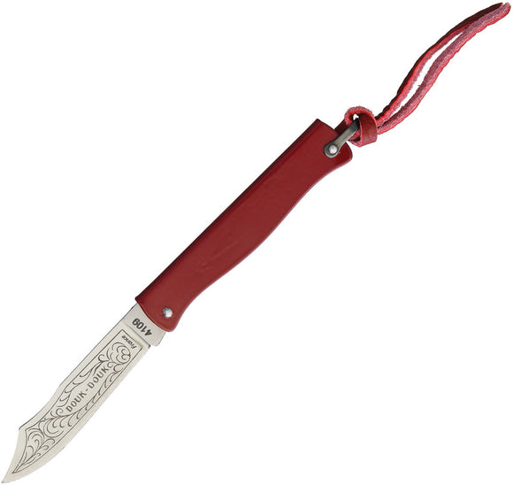 Douk-Douk Folder Red Finish Folded Steel Handle Folding Pocket Knife 815PMCOLR