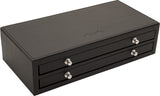 Deejo Black Two Pull Drawers Holds 12 Linerlock 37g Knives Collection Box 084