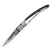 Deejo Latino Skull Granadilla Tattoo Folding Knife 37 Gram - 1CB021