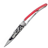 Deejo Street Winter Tattoo Red 37g Folding Knife - 1CB024