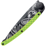 Deejo Tattoo Linerlock 37g Snake Folding Knife 1gc203