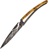 Deejo Tattoo Linerlock 37g Tree Design Faux Tortoise Shell Folding Pocket Knife 1GC208