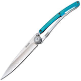 Deejo Blue Lagoon Linerlock Folding Pocket Knife - 27 Gram  Mirror Finish - 9AP010