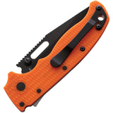 Demko Knives AD 20.5 Orange Shark Lock Clip Point Folding Knife 205f13b