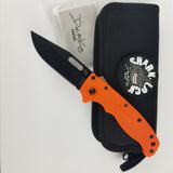 Demko Knives AD 20.5 Orange Shark Lock Clip Point Folding Knife 205f13b