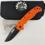 Demko Knives AD 20.5 Orange Shark Lock Clip Point Folding Knife 205f13b