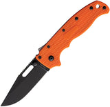 Demko Knives AD 20.5 Orange Shark Lock Clip Point Folding Knife 205f13b
