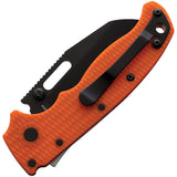 Demko Knives AD 20.5 Orange Shark Lock Shark Foot Sheepsfoot Folding Knife 205f23b