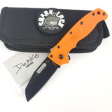 Demko Knives AD 20.5 Orange Shark Lock Shark Foot Sheepsfoot Folding Knife 205f23b