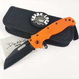 Demko Knives AD 20.5 Orange Shark Lock Shark Foot Sheepsfoot Folding Knife 205f23b