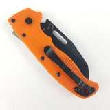Demko Knives AD 20.5 Orange Shark Lock Shark Foot Sheepsfoot Folding Knife 205f23b