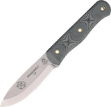 TOPS 9.75" Dragonfly 45 Fixed Tool Steel Blade Black Micarta Handle Knife