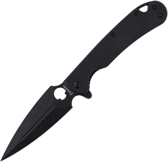 Daggerr Knives Arrow Linerlock Black G10 Folding D2 Steel Knife RFM021BKBW