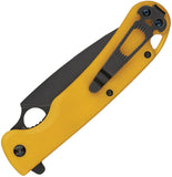 Daggerr Knives Arrow Linerlock Yellow G10 Folding D2 Steel Knife RFM021FYBW