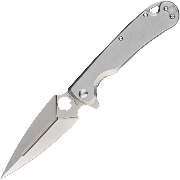 Daggerr Knives Arrow Framelock Gray Stainless Folding D2 Steel Knife RFM021SSSW