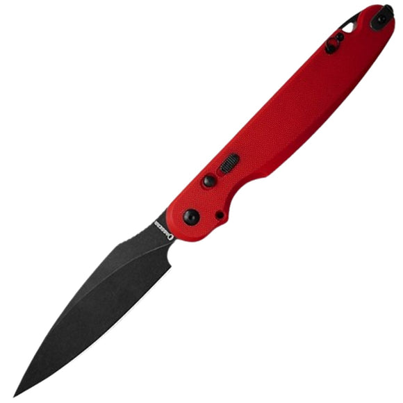 Daggerr Knives Parrot Button Lock Red G10 Folding Black VG-10 Pocket Knife RFM031RDBW