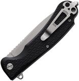 Daggerr Knives Wocket Linerlock Black FRN Folding Serrated Knife RWKFBKSWSR